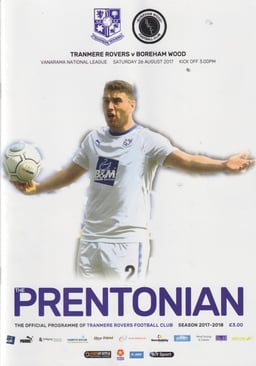 Tranmere Rovers v Boreham Wood Match Programme 2017-08-26